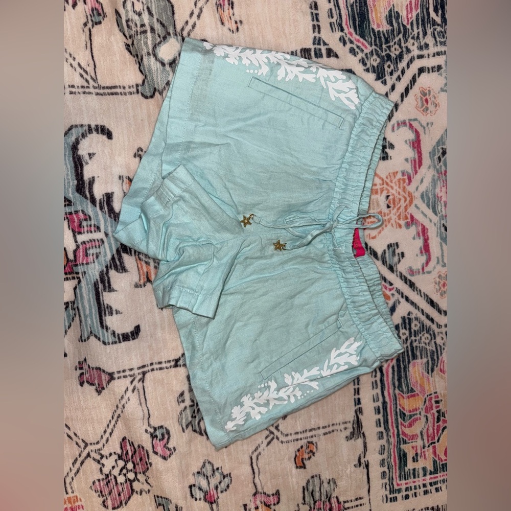 100% LINEN LIGHT BLUE LILLY PULITZER SHORTS